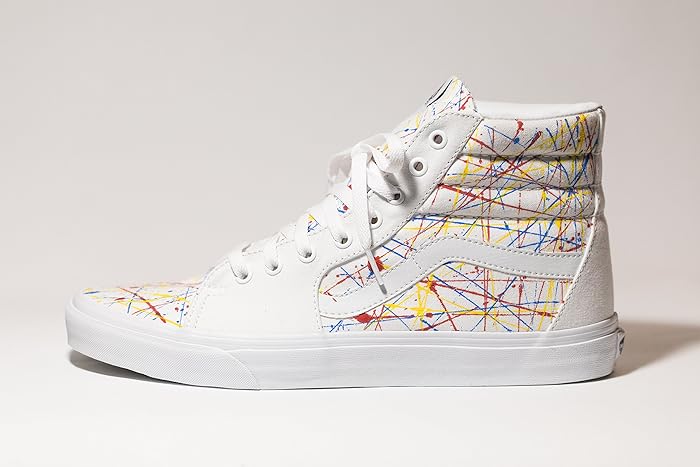 custom white high top vans
