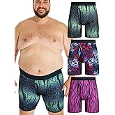 CHUAKIN Men's Big and Tall Boxer Briefs Quick Dry Performance Boxer Brief Athletic Underwear 3 Pack