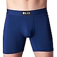 Ejis Sweatproof Mens Boxer Briefs Modal Pouch Underwear w Sweat Pads, Silver Treated to Fight Odor, Aluminum Free Alternative