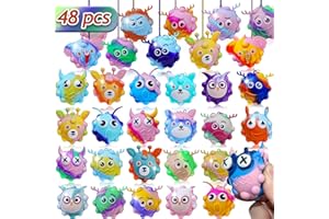 SUPOVIL 48 Pack Pop Fidget Toys Bulk 3D Stress Ball Toy, Party Favors for Birthday, Sensory Toys Bulk Squeeze Toys, Stress Relief, Easter Basket Stuffers, Classroom Prizes Stocking Stuffers for Adults Toddler