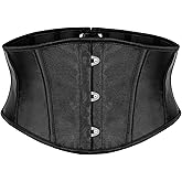 JASGOOD Corset Wide Belt for Women Boned Lace Up Underbust Renaissance Steampunk Pirate Halloween Belt