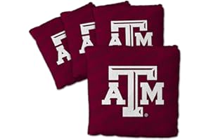 YouTheFan Officially-Licensed NCAA Set of 4 Cornhole Bags - All Weather Regulation 6” x 6” Size - 16oz Weight - Designed in USA