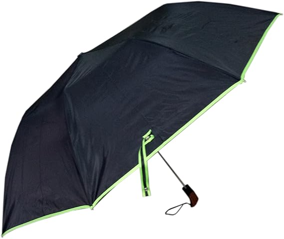 Automatic Travel Umbrella with Wind Vent Colour Black and Green Size - 48