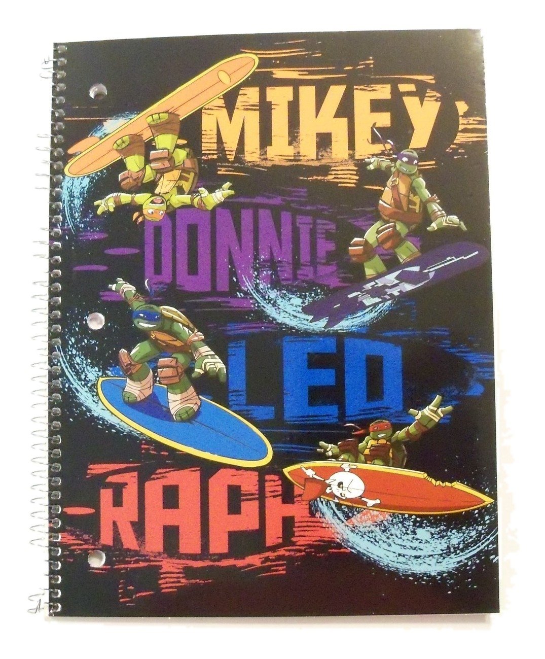 Staples Wide Ruled Spiral Notebook ~ TMNT (Surf's Up Bro; 8" x 10.5"; 70 Sheets, 140 Pages)