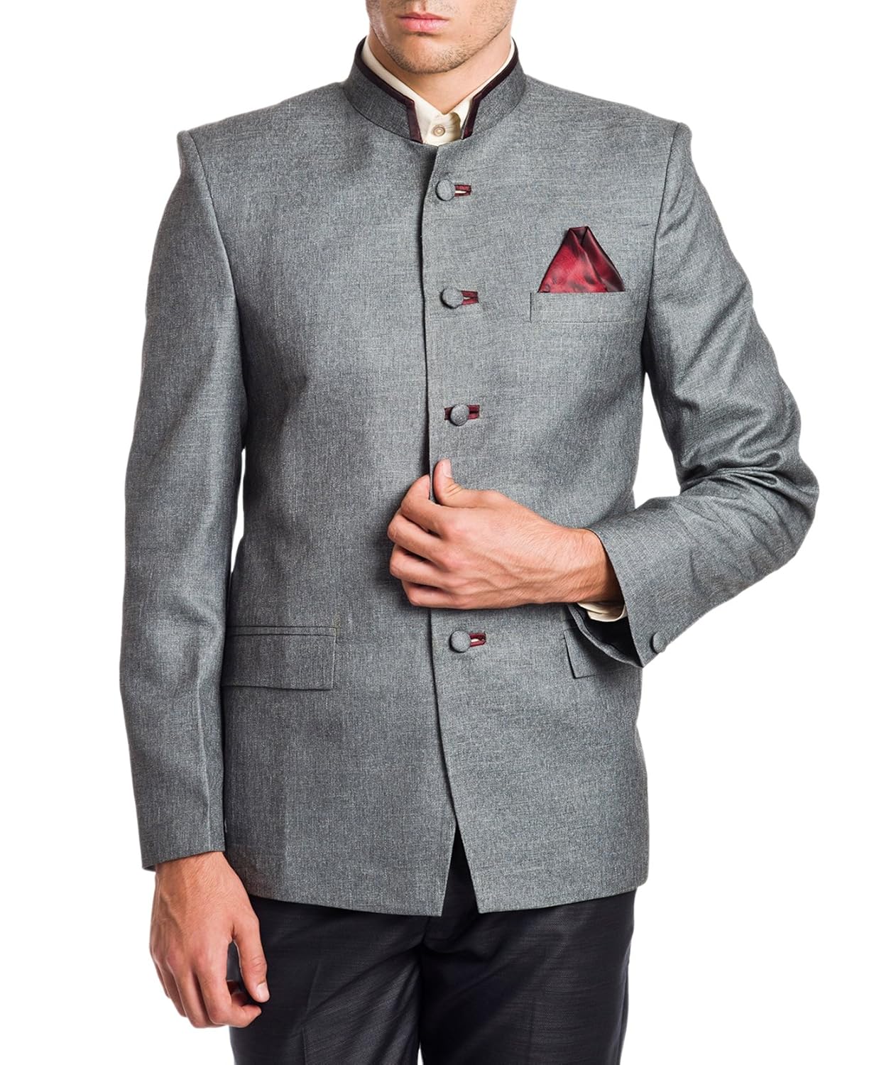 wintage men's linen blended bandhgala festive nehru mandarin blazer- two colors available
