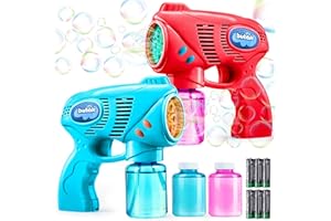 JOYIN 2 Bubble Guns with 2 Bubble Refill Solution (10 oz Total), Bubbles Maker, Blower, Machine Gun Blaster for Kids, Toddler