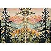 Pugwak Mountain Camping Journal Notebook - Summer Nature Hiking Notebooks College Ruled for Work School, Gifts for Travel Lover, Office Supplies, Hardcover Spiral Notebook 5.5"x8.3"