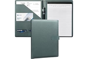 Mymazn Padfolio Portfolio Folder, Faux Leather Interview Resume Folder with Document Organizer & Business Card Holder, Letter