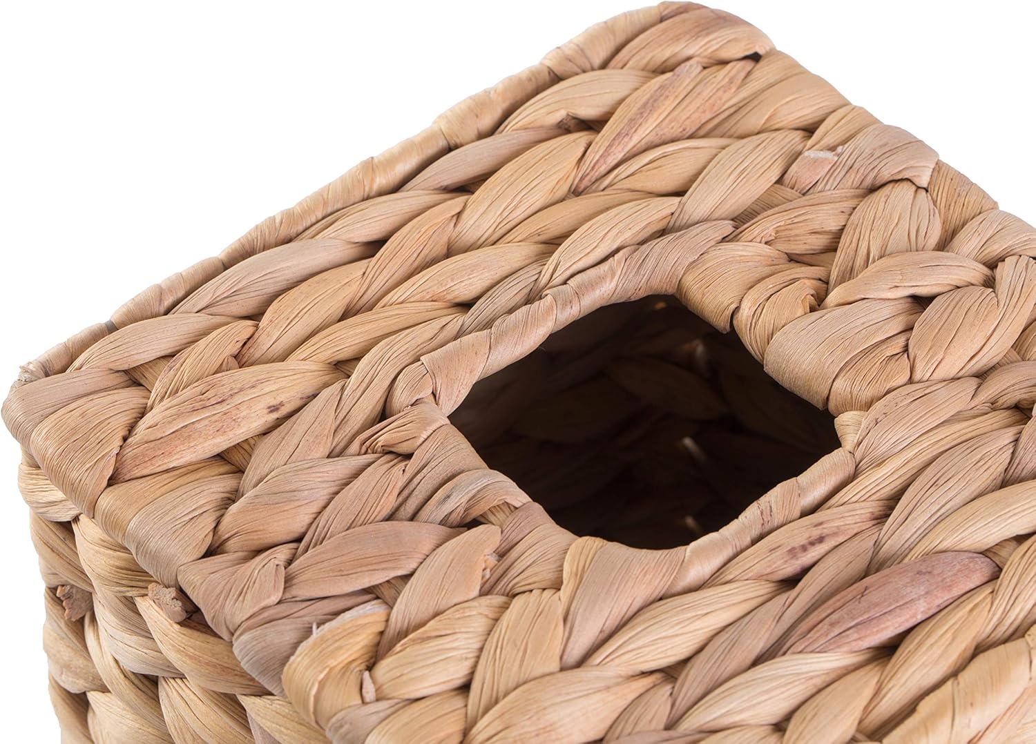 Vintiquewise QI003631.SQ Water Hyacinth Wicker Square Tissue Box Cover, Brown: Home & Kitchen
