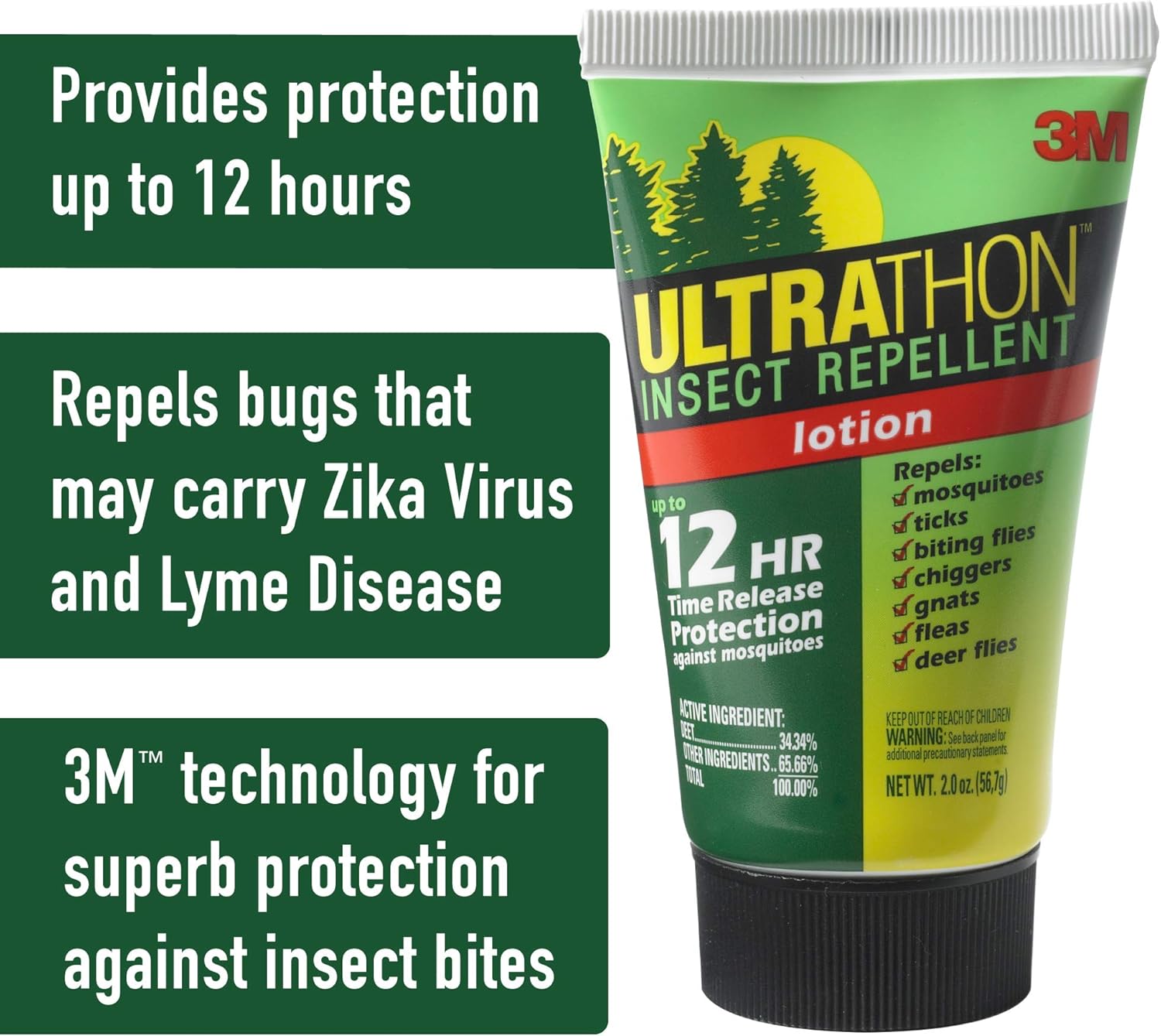 Ultrathon Insect Repellent Lotion with up to 12 Hours of Time Release Protection (Pack of 3) : Office Products