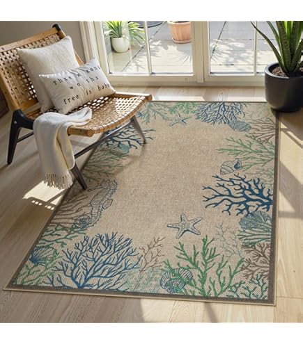 Amazon.com: Lighthouse Rug 8x10-8x10 Rug, Nautical Coastal Area