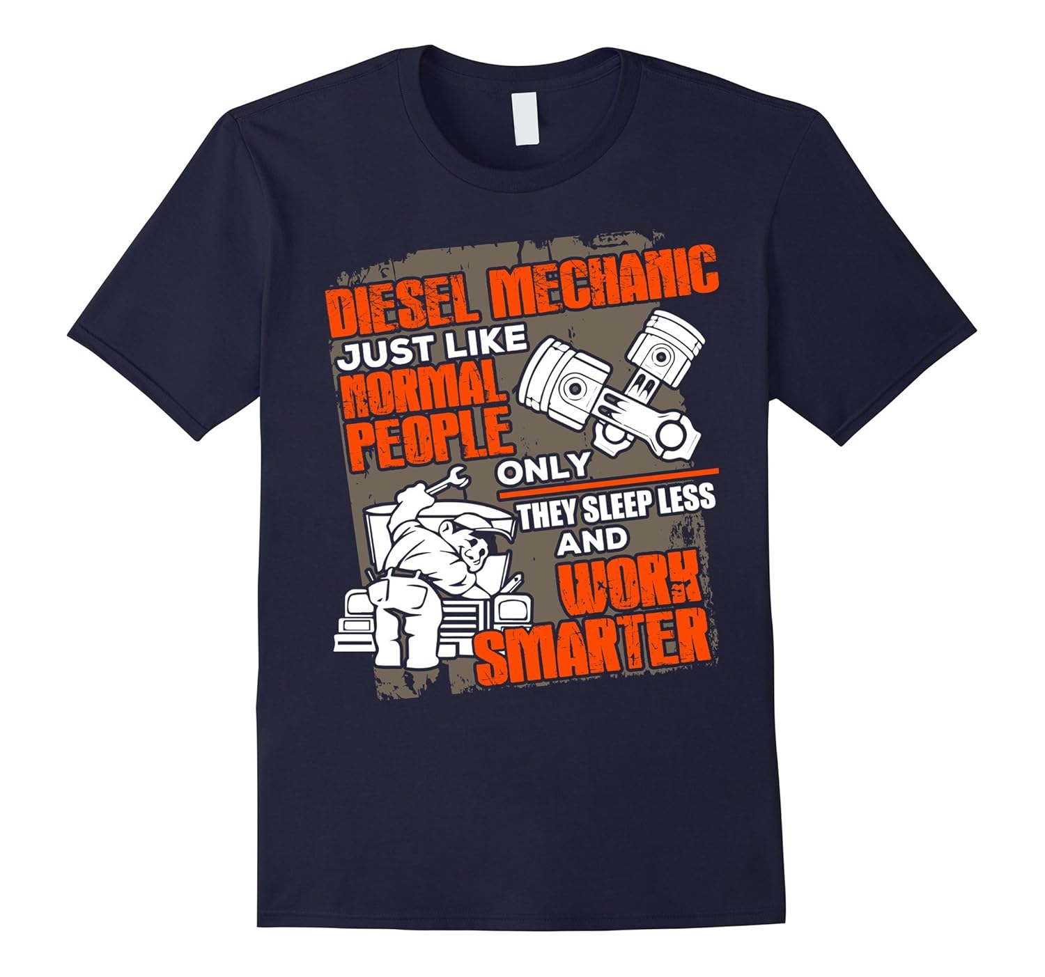 Diesel Mechanic T-Shirt Funny Work Smarter Tee Gift-Rose