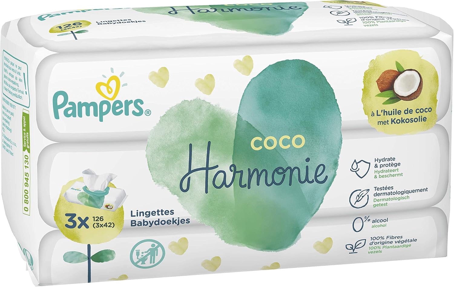 Lingettes Pampers Harmonie Coco Pour Bebe 3 Paquets 126 Lingettes Bebe Et Puericulture Couches Bebe