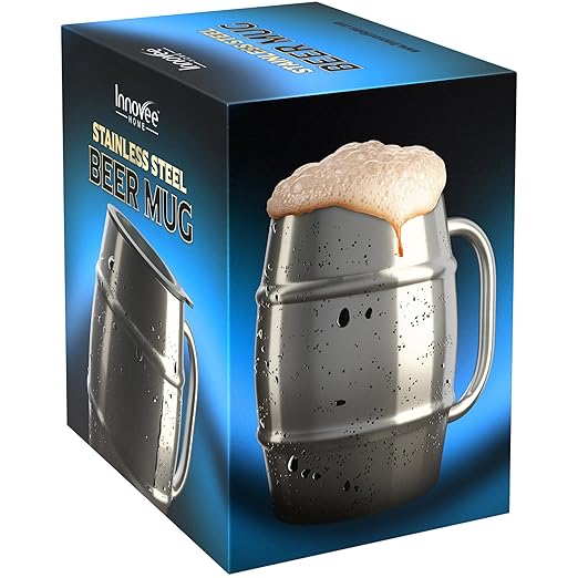 title=Innovee Beer Mug – Boccale in Acciaio Inox Premium / Tazza da Caffè con