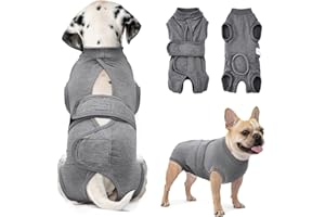 SlowTon Dog Surgery Recovery Suit - Breathable Adjustable Dog Onesie for Female Male Dogs, Anti Licking Dog Body Suit E-Colla