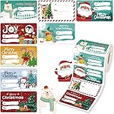 CAKKVDE 500 PCS Christmas Gift Tags Christmas Santa Claus Stickers Self Adhesive Cartoon Christmas Tag Christmas Festival Holiday Decor（New）