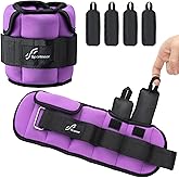 Sportneer Upgrade Adjustable Ankle and Wrist Weights for Women and Men 1-7 lbs / 1-10 lbs Set | Comfortable, Secure Fit for Walking, Running, Fitness, Physical Therapy, Home Gym