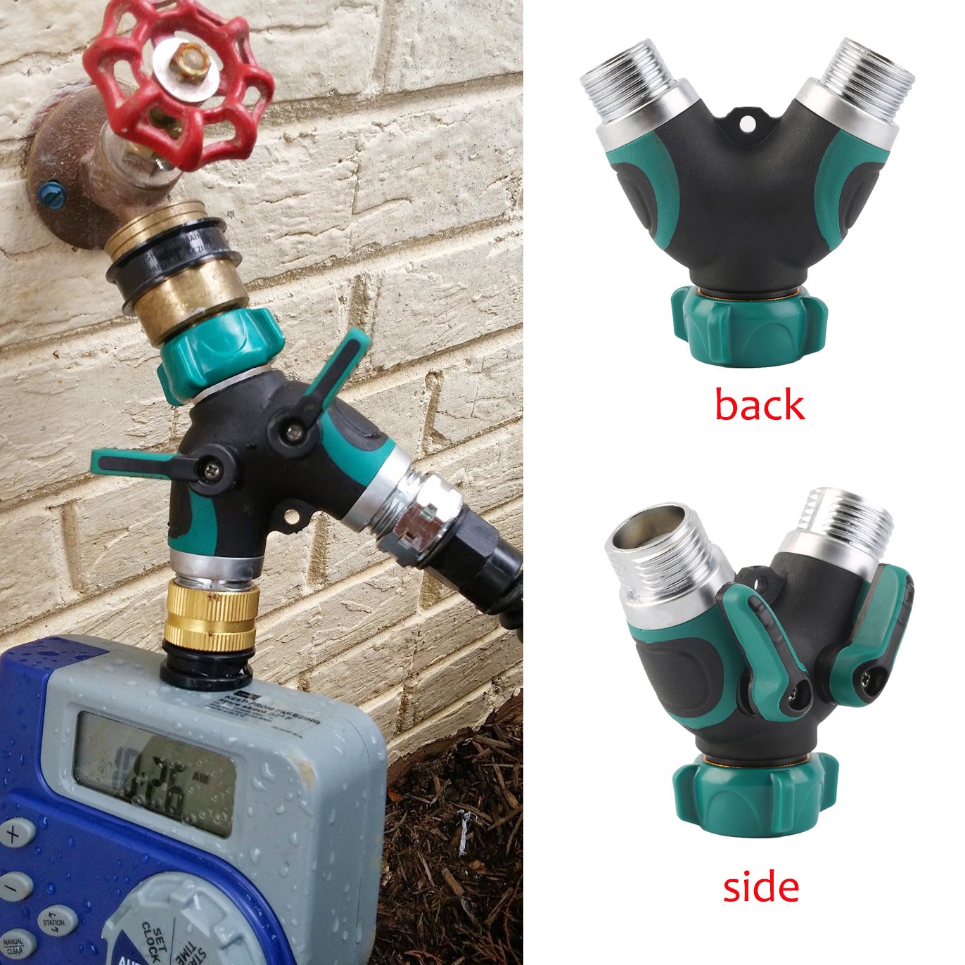 Hose Splitter 2 Way Garden Hose Splitter Rubberized Grip Smooth Switch Off On Valves 3 4 Y Hose Connector Patio Lawn Garden Gardening Fcteutonia05 De