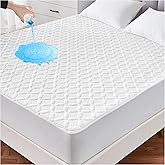 Lunsing Waterproof Queen Mattress Protector, Soft Breathable and Noiseless Queen Size Mattress Pad Cover with 6-18 in Deep Po