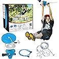 slackers 70 ft Hawk Series Zipline - Kids Zip line Kit with Safety Zipspring Brake System - Great Zipline Kit for Kids and Teens - Recommended Ages 7+ (Hawk Series)