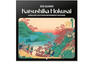 GRUPO ERIK Japanese Art Hokusai Wall Calendar 2026 12" x 12" FSC® Plastic Free - Starts Week On Sunday | Family Planner Calendar 2026 | Japan Calendar 2026 | Japanese Gifts