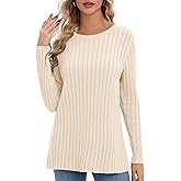 Urban CoCo Women's Lightweight Crewneck Pullover Sweaters Long Sleeve Fall Knitted Sweater Tops