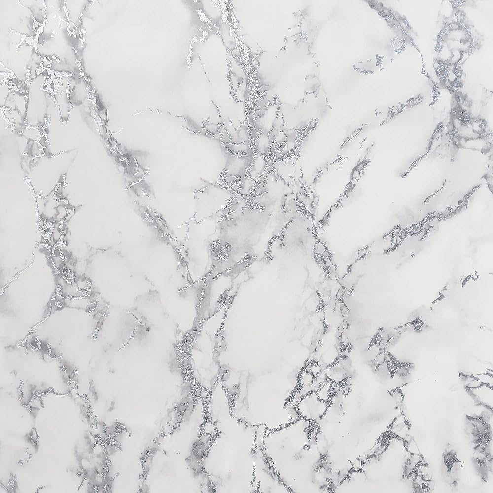 Arthouse Carrara Marble Effect Silver Wallpaper 10.05m x 0.53m Roll