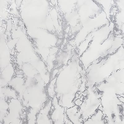 Arthouse Carrara Marble Effect Silver Wallpaper 10.05m x 0.53m Roll
