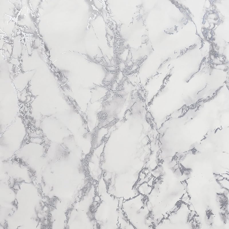 Arthouse Carrara Marble Effect Silver Wallpaper 10.05m x 0.53m Roll