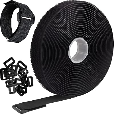 ARMIZ 5m Adjustable Cable Straps with 25 Buckles Black Nylon Tie