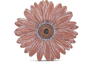 NAT AND JULES NAT & Jules Gerbera Daisy Flower Shaped Dimensional Indoor Outdoor 12 inch Cast Resin Decorative Garden Stepping Stone, Patio, Walkway Sculpture Yard Art, Terracotta