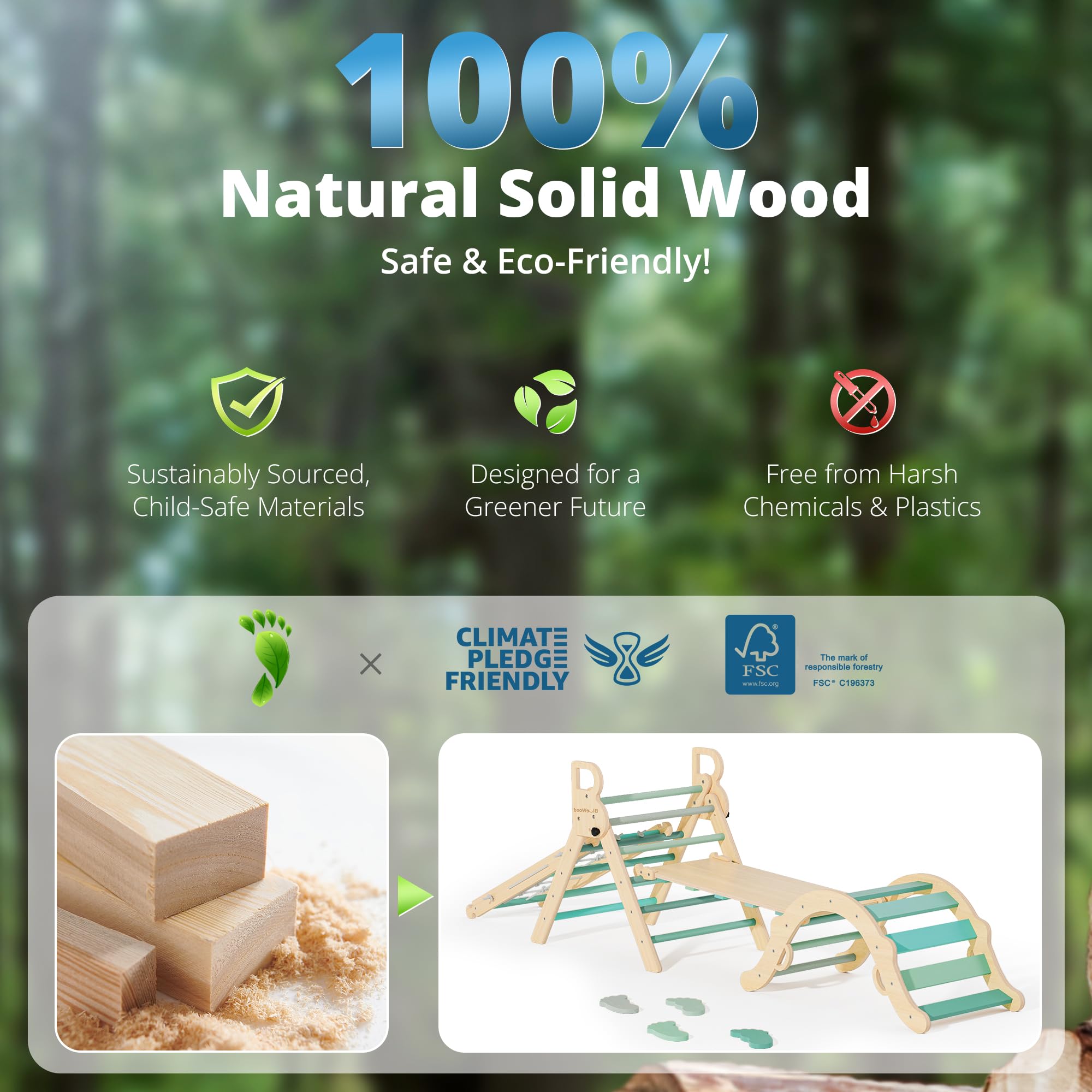 BlueWood 10-in-1 Pikler Triangle Set, Toddler