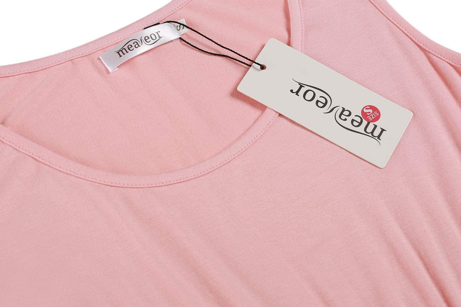 Meaneor Women\'s Crewneck Chevron Dress Cocktail Dresses Pink 2 XXL