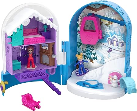 Amazon ポーリーポケット Standard Polly Pocket Fry37 World Snow Secret Compact Play Set ロボット 子ども向けフィギュア おもちゃ