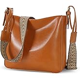 Iswee Leather Purses for Women Designer Crossbody Bags Zippered Multi-Pocket Shoulder Handbags with Adjustable Wide Strap