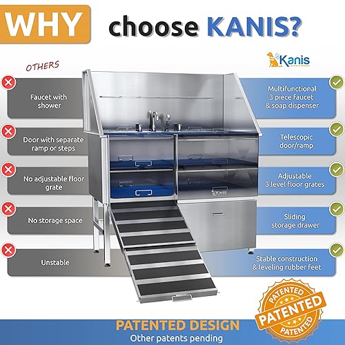 KANIS Professional Stainless Steel Dog Bathing Station Grooming