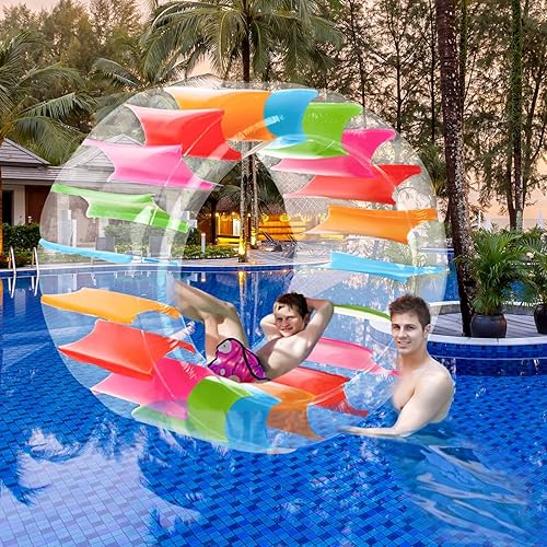 Extra Large 65 Inches Diameter, Kids Inflatable Water Wheel Roller