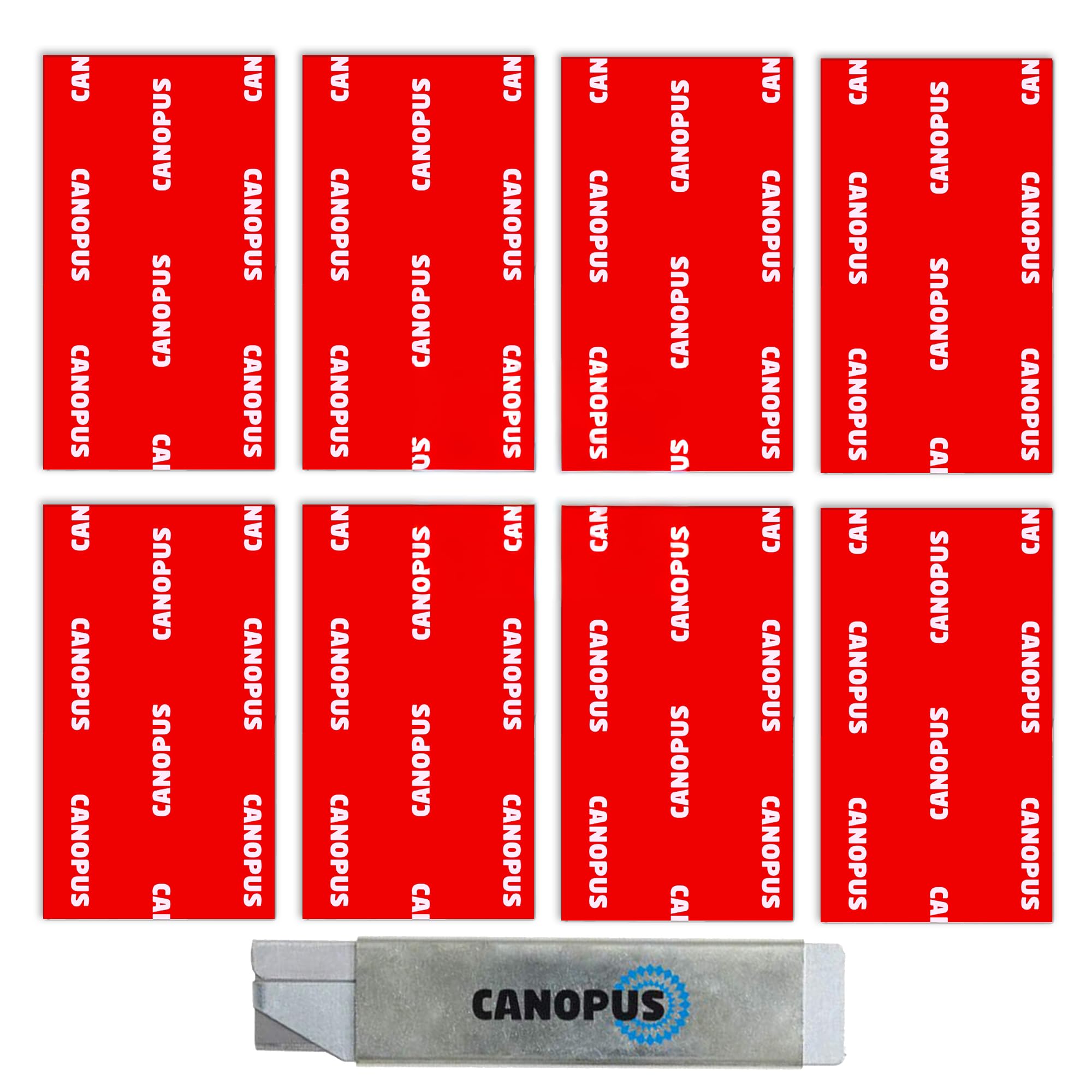 CANOPUS Number Plate Pads Heavy Duty, 8-PCs 25mm x 75mm Waterproof Double Sided Sticky Pads, for License Plate, Home Office Mounting Purposes