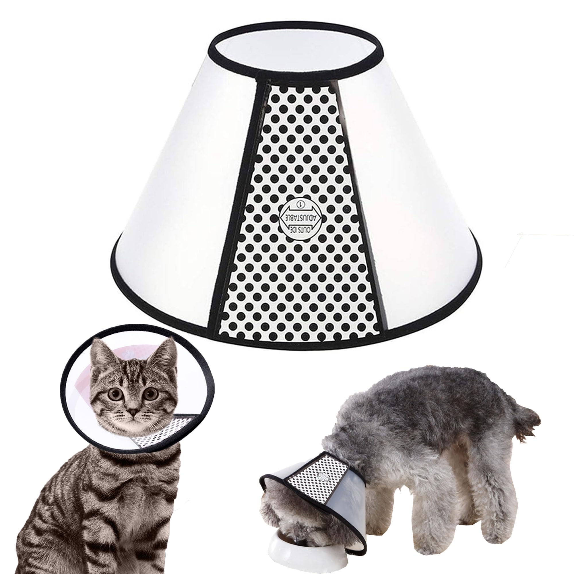 WYFCR Pet Cone Recovery, Large Dog Adjustable Elizabeth Recovery Protective Collar, Anti-Bite Lick Safety Neck Cover, for after Surgery Wound Healing, Trimming Nails, （Neck circumference 31-34cm）