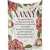 InnoBeta Nanny Gifts for Grandma, Grandma Gifts for Nanny, Flannel Throw Blankets on Mother's Day, Christmas, Birthday, 50" x 65", Red Flowers
