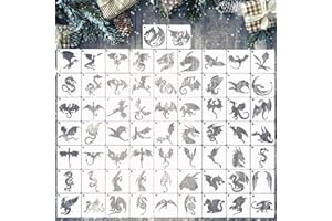 HOSOMONO Small Stencils for Painting on Wood Reusable, 3 Inch Reusable Stencil for Craft Ornament Paint Template Stencils for Wall Card Rock Wood Signs Coasters Canvas Home Decor (Dragon)