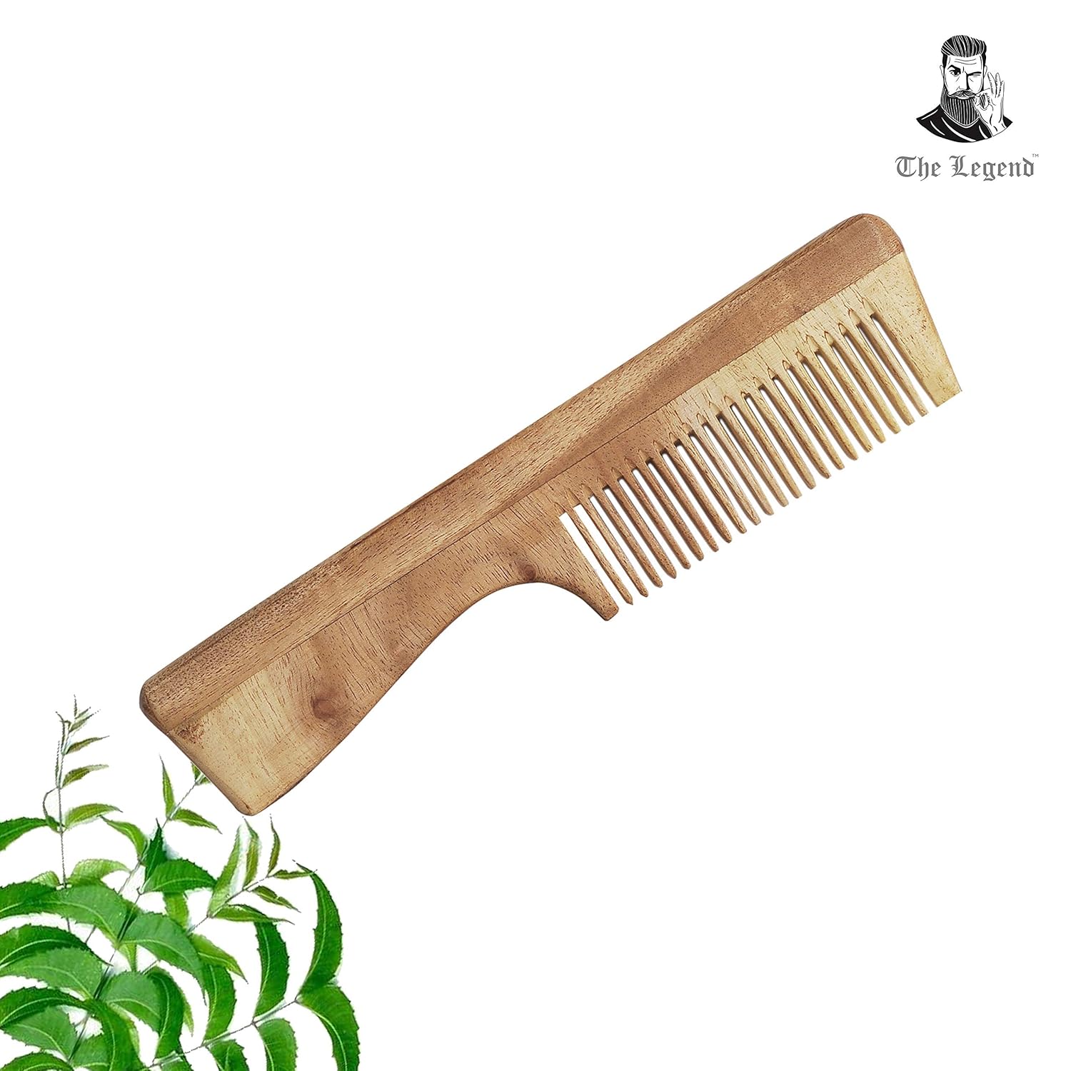 Buy The Legend Organic Neem Wood Comb with Handle (Brown) Online at Low