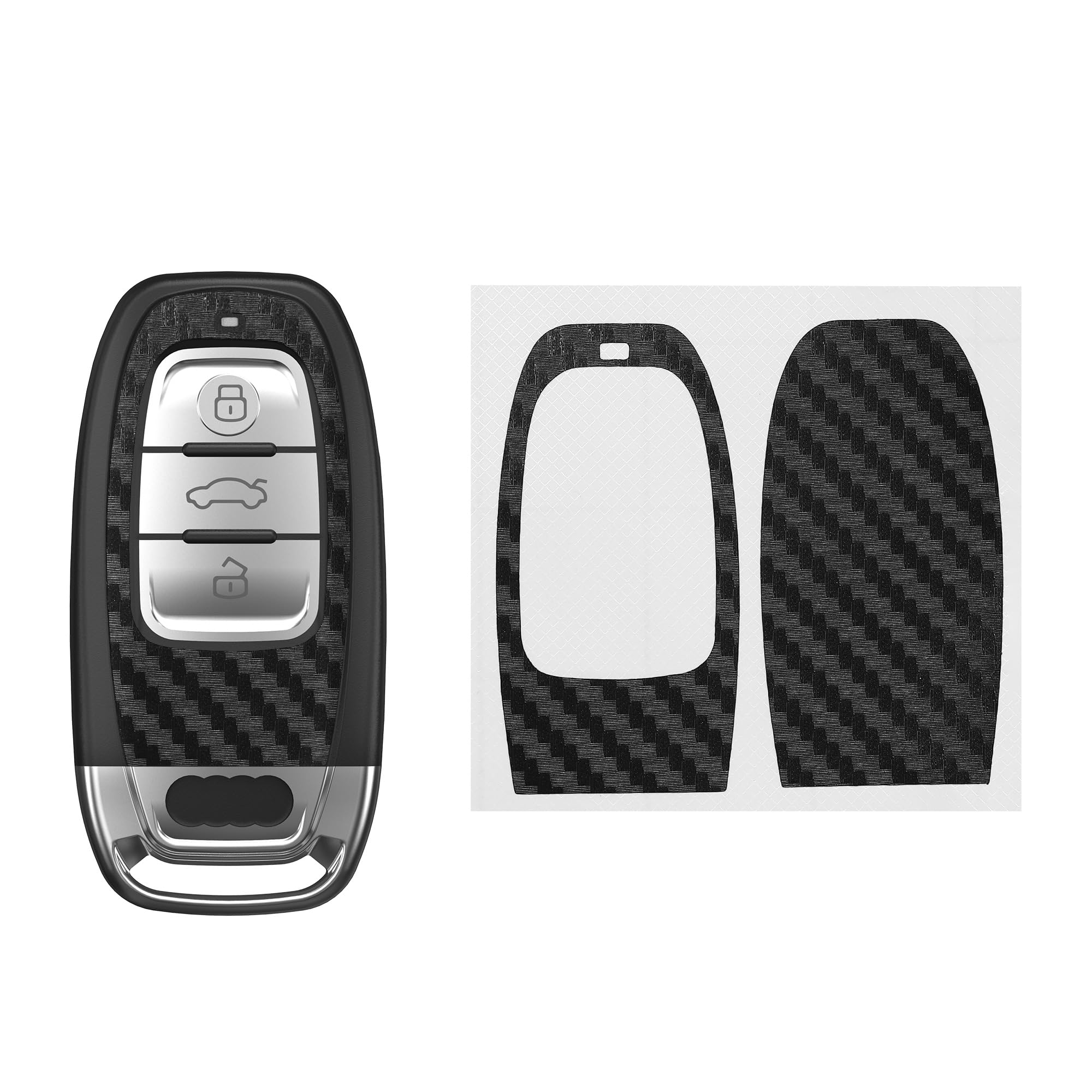 kwmobile Key Decals Compatible with Q5 / A8L / A8 / A7 / A5 / A4L (2 Pieces) - Carbon Black
