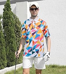 uideazone Mens Golf Shirt 3D Print Tennis Athletic