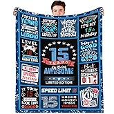 AOOCHUSS Gifts for 15 Year Old Boy,Cool Presents for 15 Year Old Boys Birhday Gifts 15th Birthday Decorations for Teen Flannel Fleece Throw Blanket 60"x50" Cozy for Bedroom, Gaming, Camping