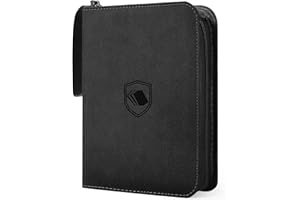 PEMOCYNY 440 Pockets Trading Card Binder, PU Cover Zipper Card Collection Album, Sturdy Card Folder Holder for MTG, TCG, Game Cards, Sports Cards