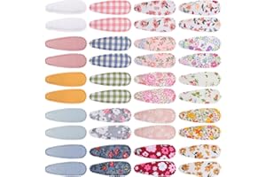 Choicbaby 40 Pcs Toddler Hair Clips Floral Print Girl Hair Clips for Girls Non Slip Wrapped Snap Hairpins for Kids Barrettes Hair Accessories for Baby Girls 2.2 Inch