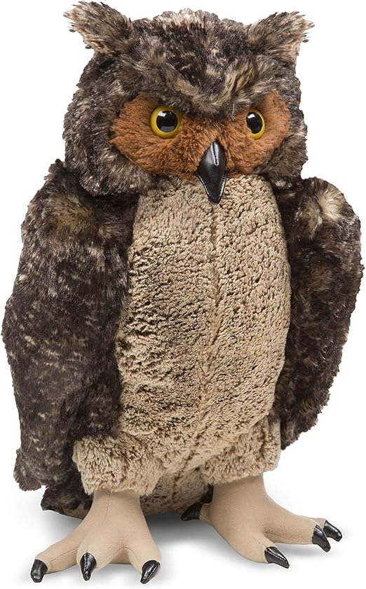 Melissa & Doug Lifelike Plush Owl, Stuffed Animal & Plush Toy, Hand