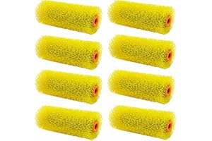 YLTOLOO 8 Pcs Textured Paint Roller Covers, 4 inch Large Textured Foam Drywall Texture Paint Rollers, House Paint Roller Covers for Art Painting Walls Ceilings