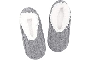 Panda Bros Women Super Soft Slipper Socks with Non Slip Indoor Hospital Slippers Fleece Lined Socks